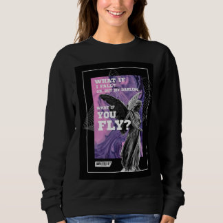 Moletom What If You Fly Motivational Typography sweatshirt