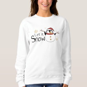 Moletom Whimsical Let It Snow Penguin Snowman   Natal