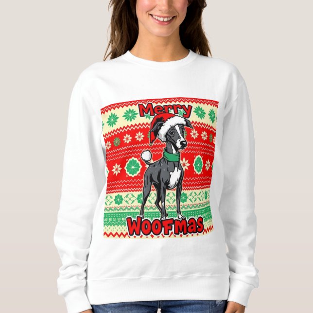 Moletom Whippet Feliz Woofmas (Frente)