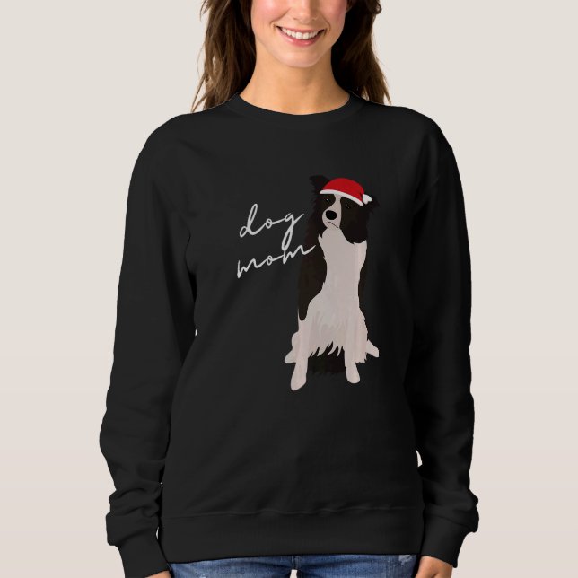 Moletom White & Black Border Collie Dog Mom Christmas (Frente)