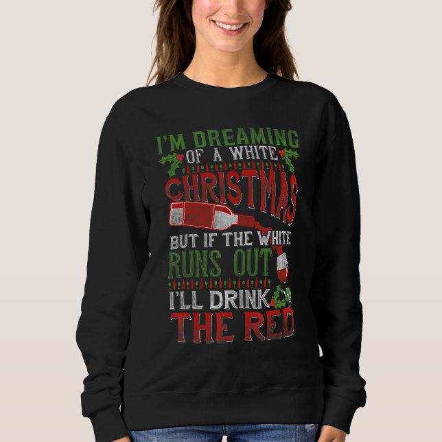 Moletom WHITE CHRISTMAS Funny Drink Red Wine (Frente)