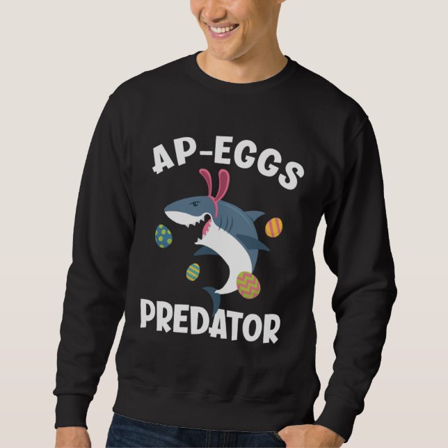 Moletom White Shark Easter Bunny Ap Eggs Predator (Frente)