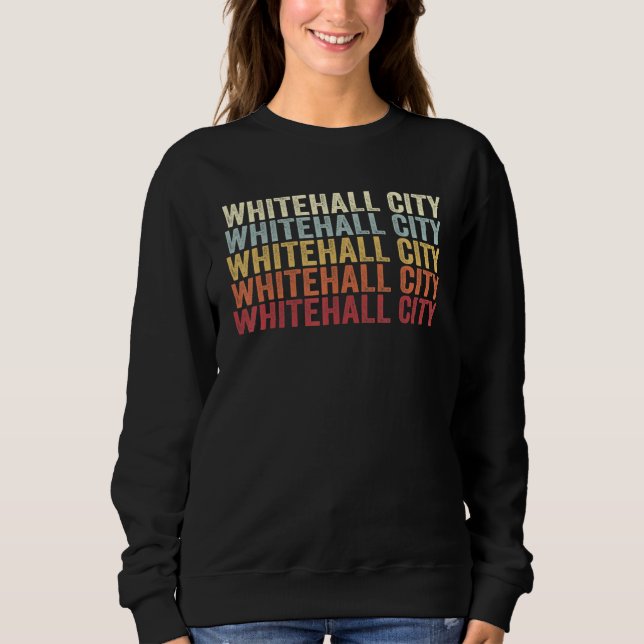 Moletom Whitehall City Michigan Whitehall City MI Retro Vi (Frente)