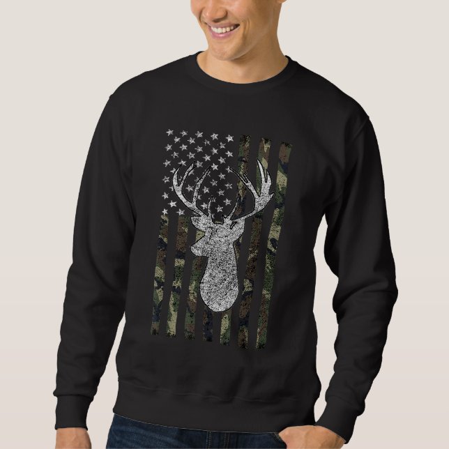 Moletom Whitetail Buck Deer Hunting American Camouflage US (Frente)
