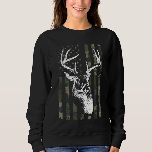 Moletom Whitetail Buck Deer Hunting EUA Camouflage América (Frente)