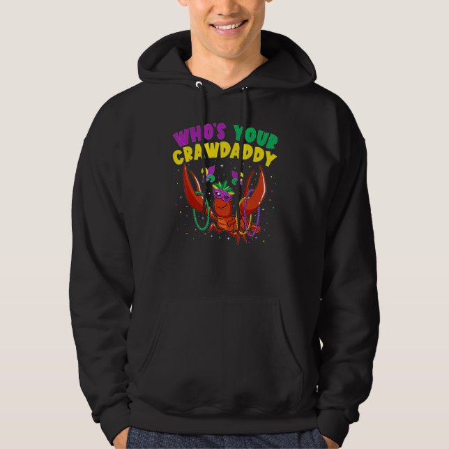 Moletom Who's Your Crawdaddy Crawfish Jester Beads  Mardi  (Frente)