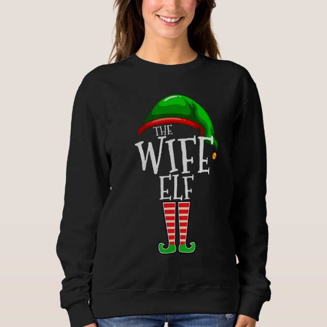 Moletom Wife Elf   Family Matching Group Christmas   Coupl (Frente)