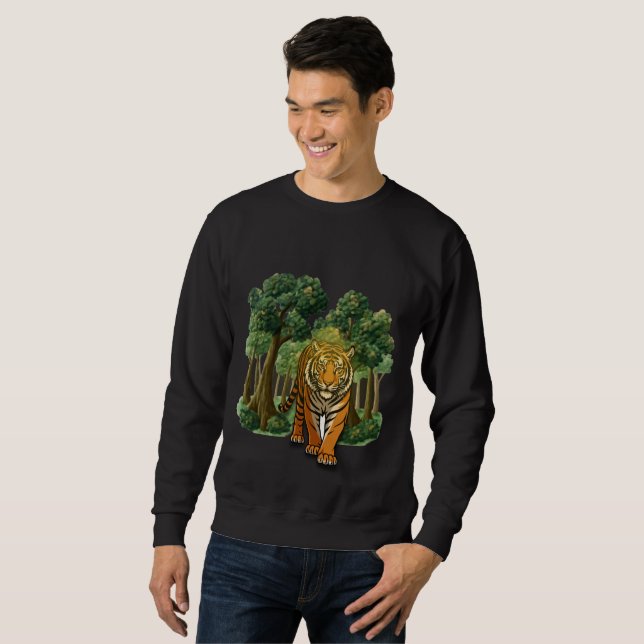Moletom “Wild Tiger in the Forest – Natural Light Jungle D (Frente Completa)