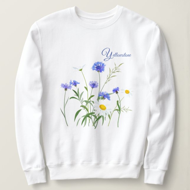 Moletom Wildflowers do Camisola-Yellowstone das mulheres (Frente do Design)