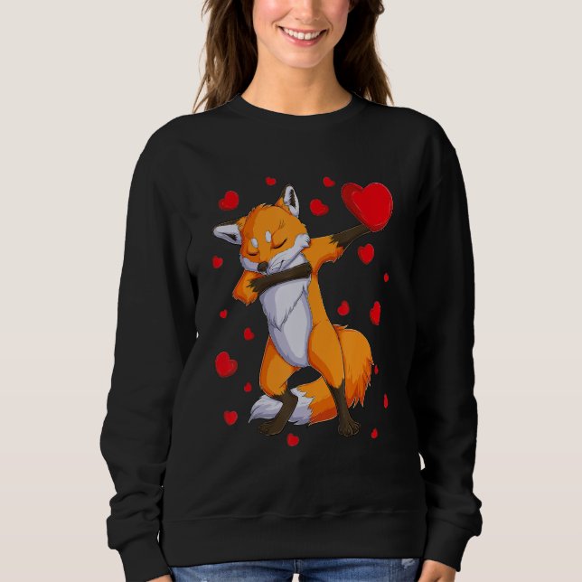 Moletom Wildlife Dab Animals Dabbing Fox Valentine's Day k (Frente)