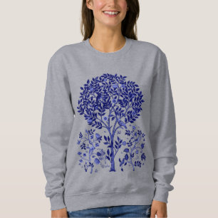Moletom William Morris Tree of Life, Cobalt Blue and White