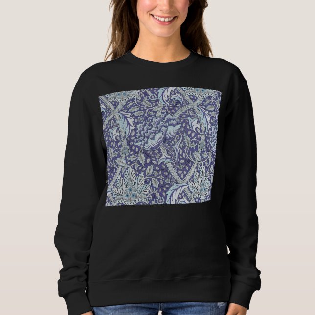 Moletom William Morris Windrush Padrão Floral Azul (Frente)