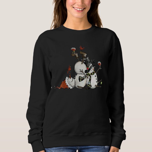 Moletom Wine  Cute Snowman I'm Dreaming Of A Wine Christma (Frente)