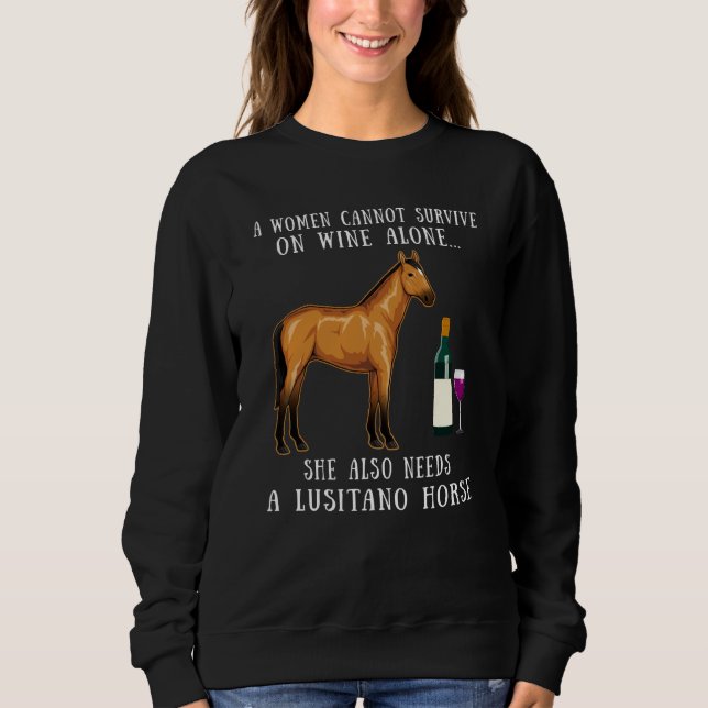 Moletom Wine Drinking And Lusitano Horse Riding (Frente)