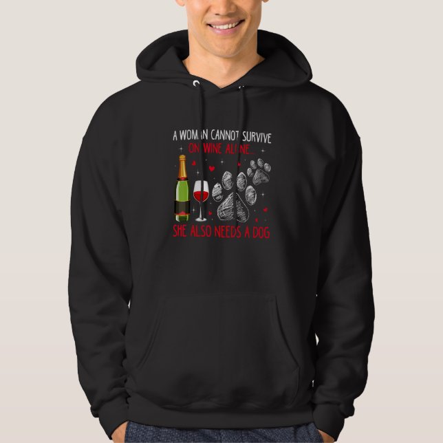 Moletom Wine Drinking Drinkers  Dogs Paws Dog Dad Dog Mom (Frente)
