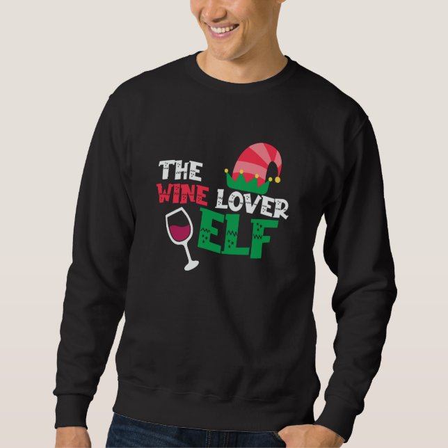 Moletom Wine Elf Wine Drinking Drinker Sayings Graphic (Frente)
