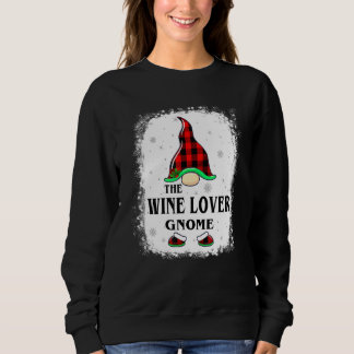 Moletom Wine  Gnome Buffalo Plaid Matching Family Xmas Paj