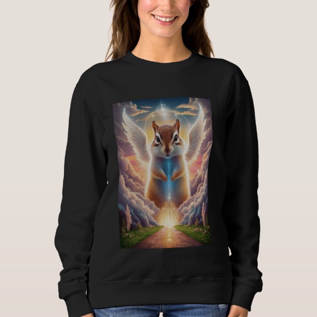 Moletom Winged Chipmunk Fantasy Art Com Backdro Celestial (Frente)