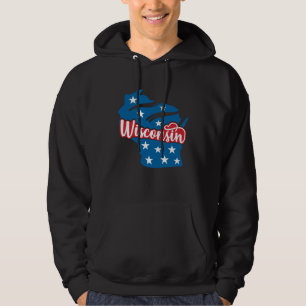 Moletom Wisconsin 4 de Julho Bandeira EUA Dia da Independê