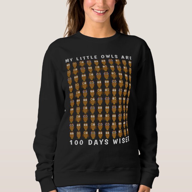 Moletom Wise Owl Bird 100 Days Of School Shirt Teacher Boy (Frente)