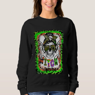 Moletom Witchy Mama Halloween Skull Witch Mamãe Mulheres L