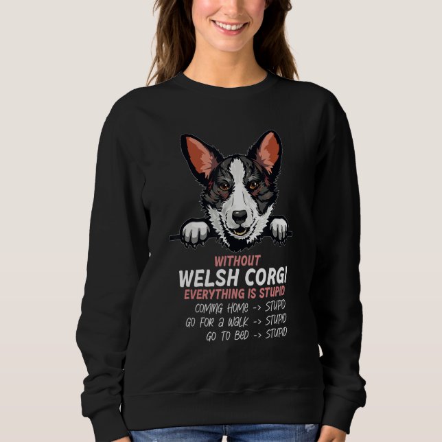 Moletom without Welsh Corgi dog everything is stupid_3 (Frente)