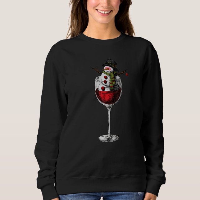 Moletom Wne  Christmas Snowman in a Wne Glass Xmas (Frente)