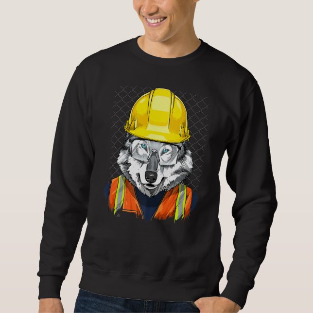 Moletom Wolf Construction Worker Wildlife Wolf Forest Anim (Frente)