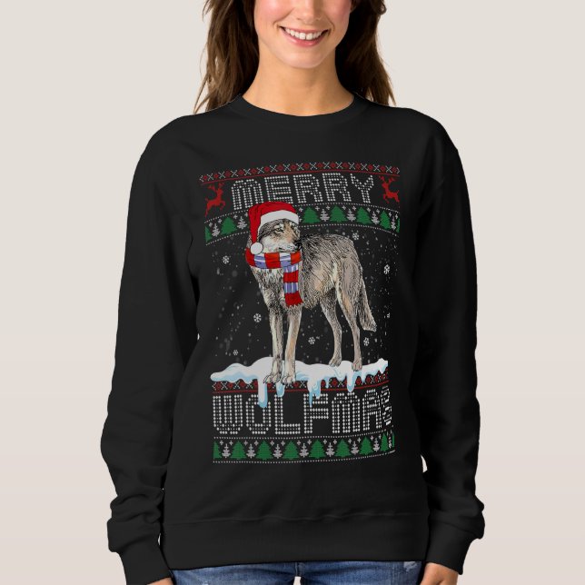 Moletom Wolf Feliz Wolfmas Natal Wolf Ugly Sweater (Frente)
