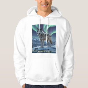 Moletom Wolf Hoodie 🐺 ❄️   Arte das luzes do norte