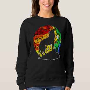 Moletom Wolf Retro Sunset Wolf Rainbow Color