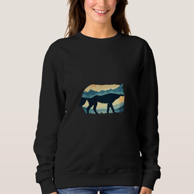 Moletom Wolf Silhouette Mountain Landscape Nature (Frente)