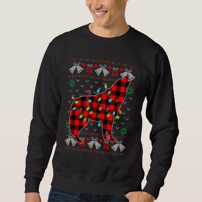 Moletom Wolf     Xmas Lights Ugly Christmas Sweater (Frente)