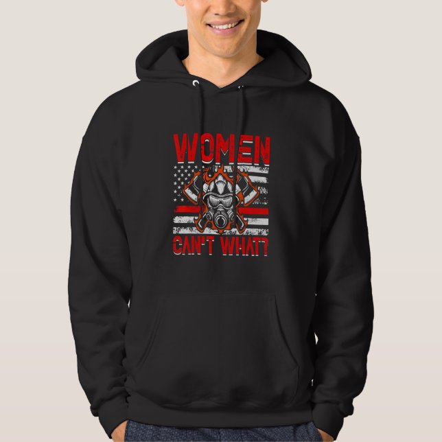 Moletom Women Can't What Firefighter American Flag Funny F (Frente)