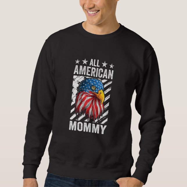 Moletom Womens All American Mommy Eagle Mother s Day Patri (Frente)