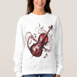 Moletom Women's basic abstract violin sweatshirt