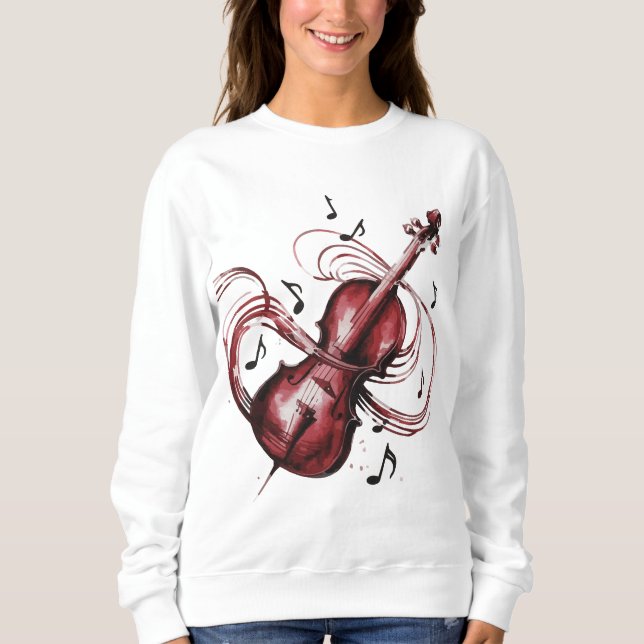 Moletom Women's basic abstract violin sweatshirt (Frente)
