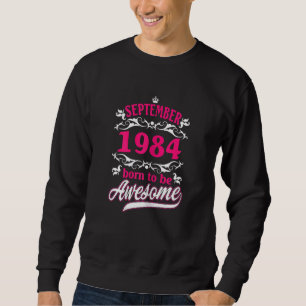 Moletom Womens Birthday Vintage Roupa de setembro de 1984