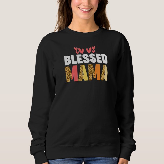Moletom Womens blessed mama mother (Frente)