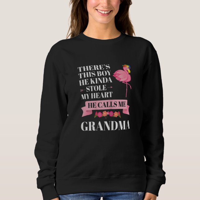 Moletom Womens boy he kinda stole heart he calls me grandm (Frente)