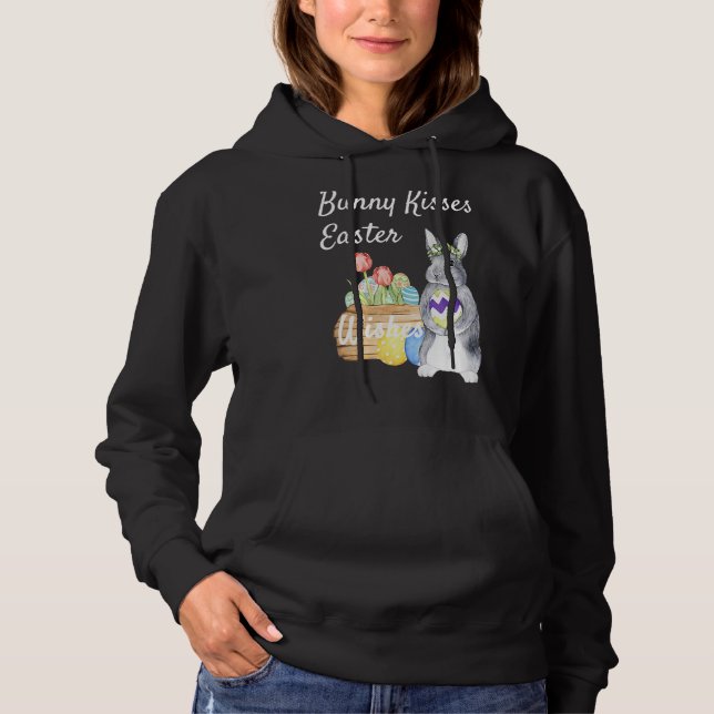 Moletom Womens Bunny Kisses Páscoa Deseja (Frente)