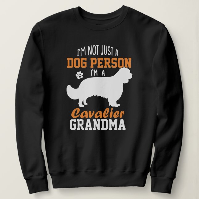 Moletom Womens Cavalier King Charles Spaniel Grandma Dog (Frente do Design)