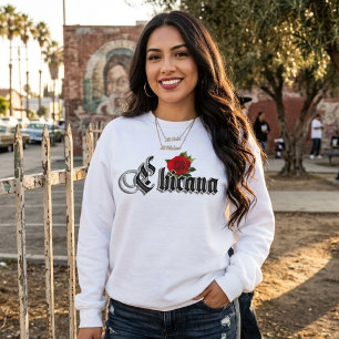 Moletom Womens Chicana Rosa vermelha