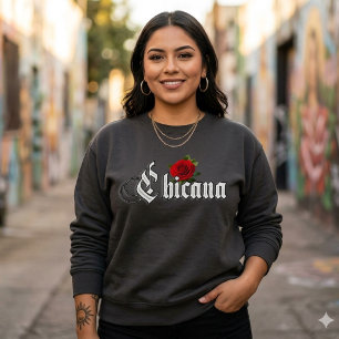 Moletom Womens Chicana Rosa vermelha