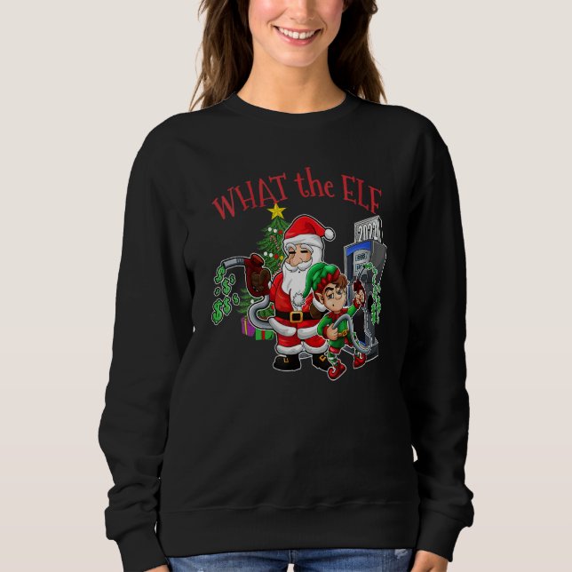 Moletom Womens Christmas Expensive Gas  What The Elf Chris (Frente)
