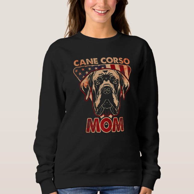 Moletom Womens Dog  USA Flag Cane Corso Mom  3 (Frente)
