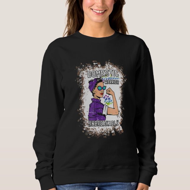 Moletom Womens Domestic Violence Awareness Warrior Unbreak (Frente)