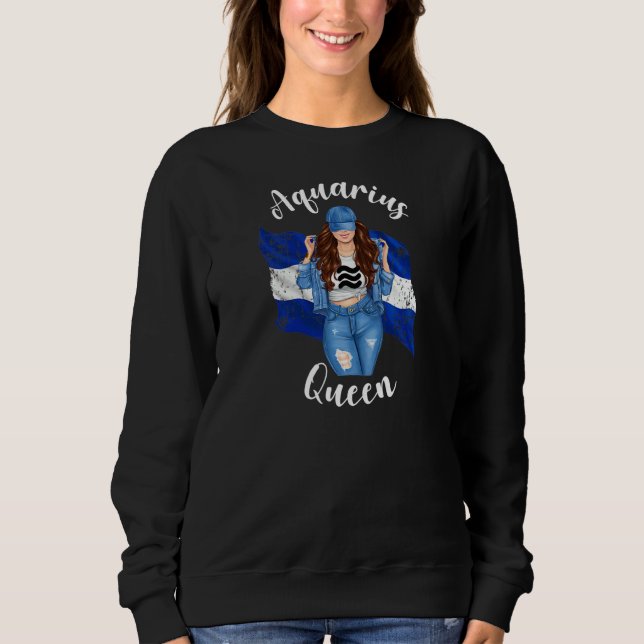 Moletom Womens El Salvadorian Aquarius Queen Of El Salvado (Frente)