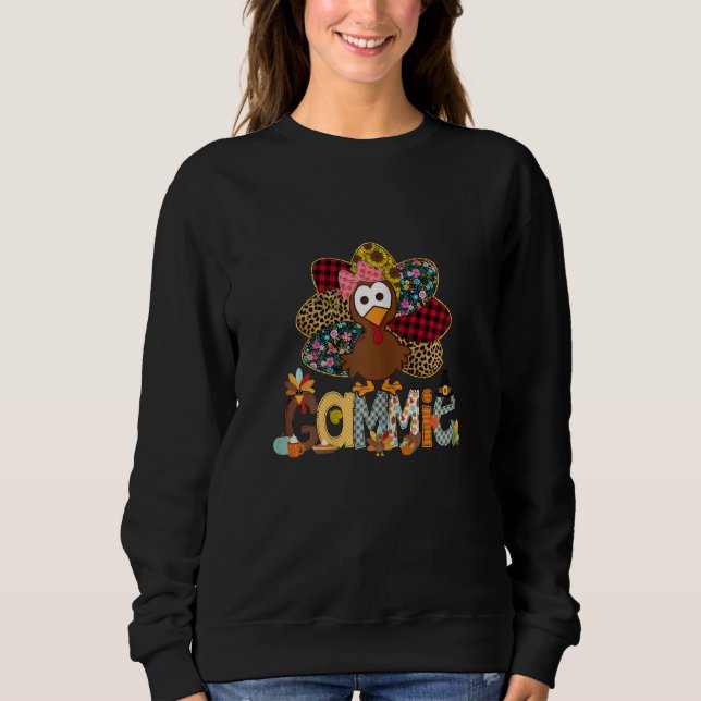 Moletom Womens Fall Turkey Gammie    Thanksgiving Doodle G (Frente)