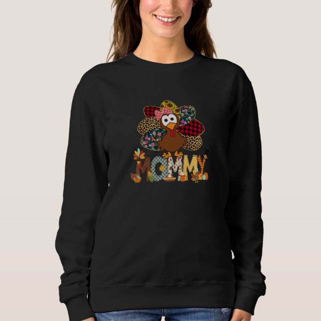 Moletom Womens Fall Turkey Mammy  Thanksgiving Doodle Gran (Frente)